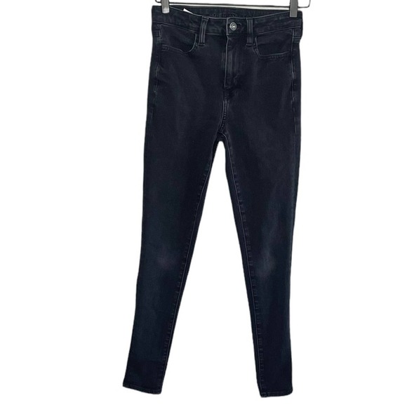 American Eagle Women’s Black Super Hi Rise Jegging Jeans Size 4 - Picture 1 of 7